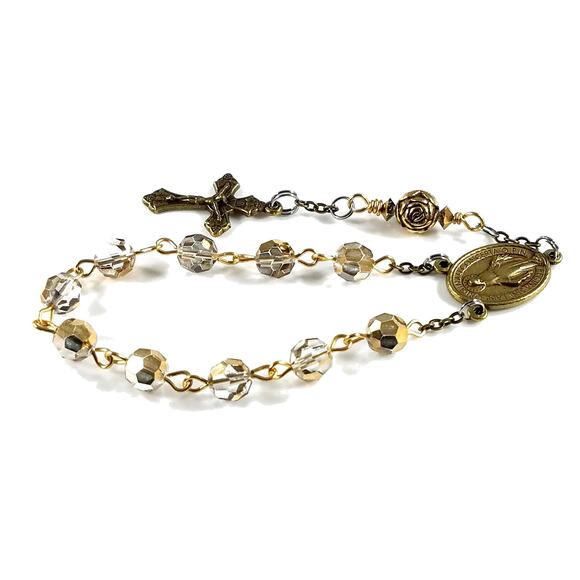 Miraculous Medal One Decade Rosary, Handmade Wire Wrapped - Picture 5 of 10